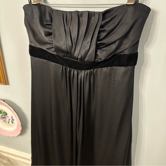 Banana Republic Silk Black Strapless Cocktail Dress Formal Wedding Guest Size 10 - Picture 2 of 9